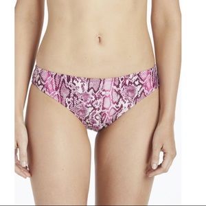 Bebe Bikini Bottom Pink Snake Reptile Cheeky Hipster Swim Swimsuit S Small New